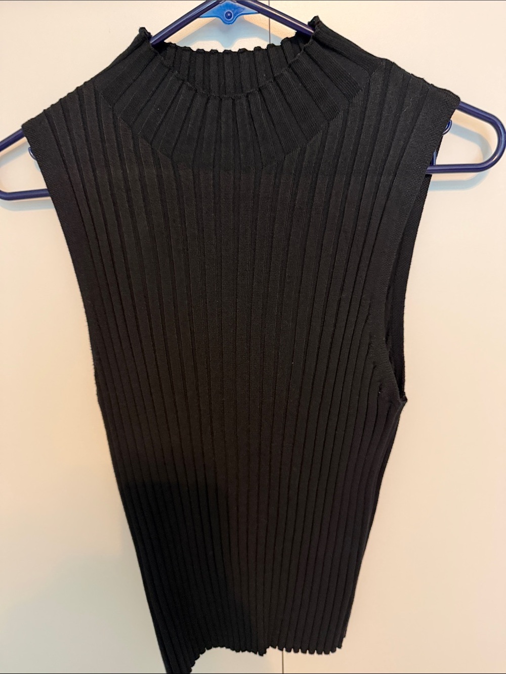 a new day Black Sleeveless Ribbed Mock Neck Tank